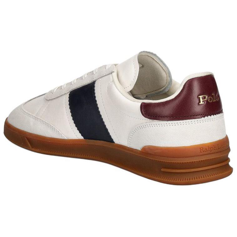 Polo Ralph Lauren Hrt Aera Pp Leder Runde Spitze Schnürung Niedrige Sneaker Herren Sneaker Weiß 809954902001