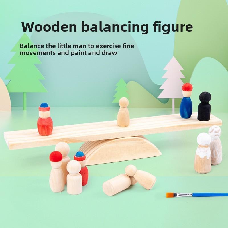 Wooden Balanced Stacked Building Blocks Children Puzzle Toy Set For Toddlers
