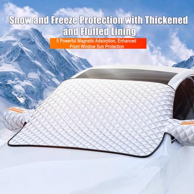 Magnetic Windshield Snow Cover Thickened Half-Cover for Frost & Snow Protection Universal Winter Car Windshield Guard for Most Cars SUVs