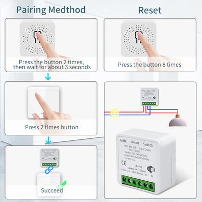 Tuya Chytrý WiFi spínač Přijímač Bezdrátový panelový spínač Vysílač RF433MHz Modul pro ovládání domácích spotřebičů Alexa Google Assistant