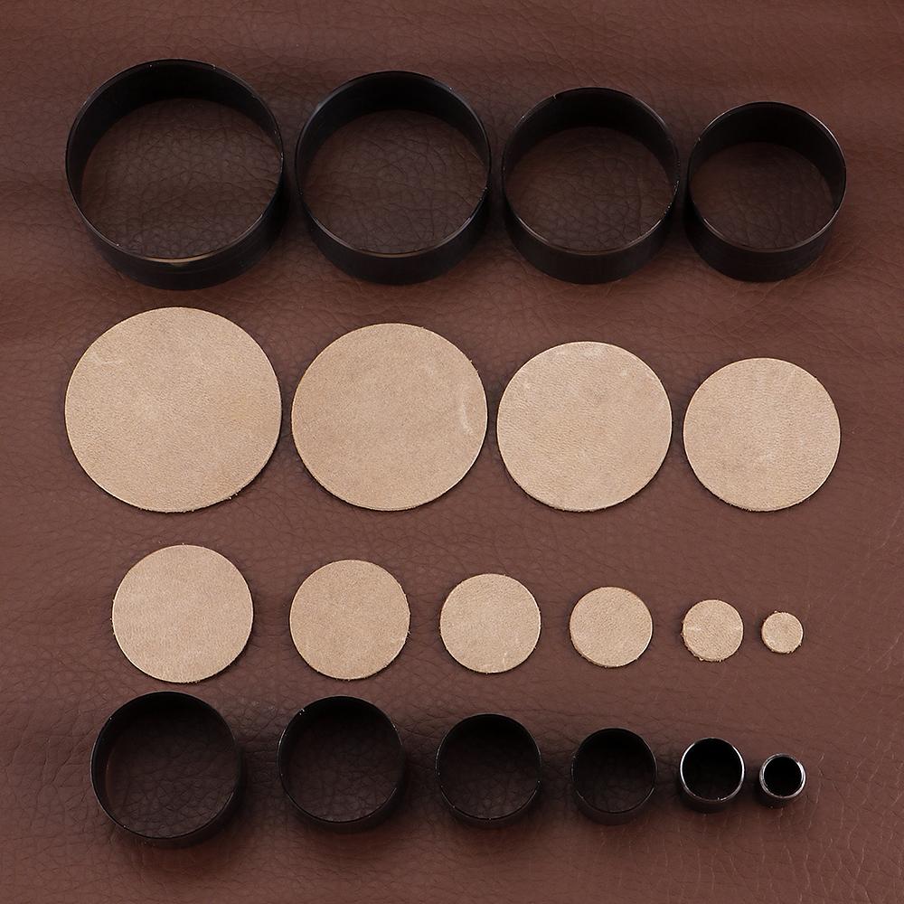 10pc/set Circular Leather Hole Punching Template, DIY Leather Cutting Mold Kit, Steel Material DIY Leather Handicraft Cut Die