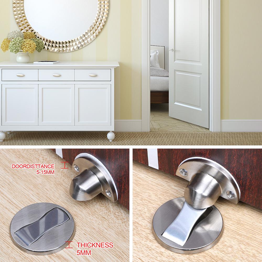Magnetic Door Stops Hidden Door Holders Catch Floor Hidden Doorstop 304 Stainless Steel Door Stopper Nail-free Doorstop