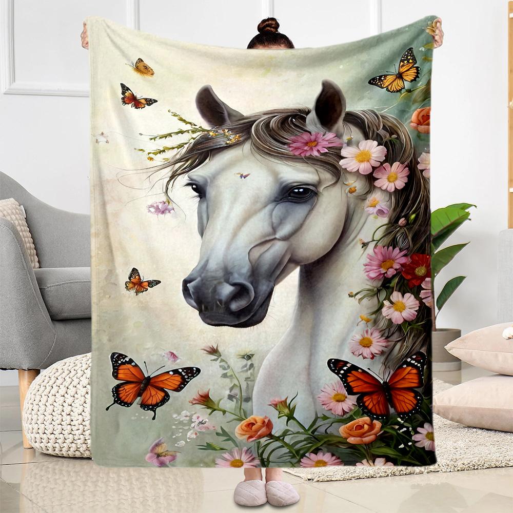 Horse Blanket Ultra-Soft Perfect for Seaside Bedding Chair for All Occasions Stylish Decor Gifts For Family Or Friends