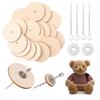 100/50PCS Wood Joints Connector Handmade Teddy Bear Wood Circle Craft Child Kid Toy DIY Scrapbooking Manual Handicraft Accessory