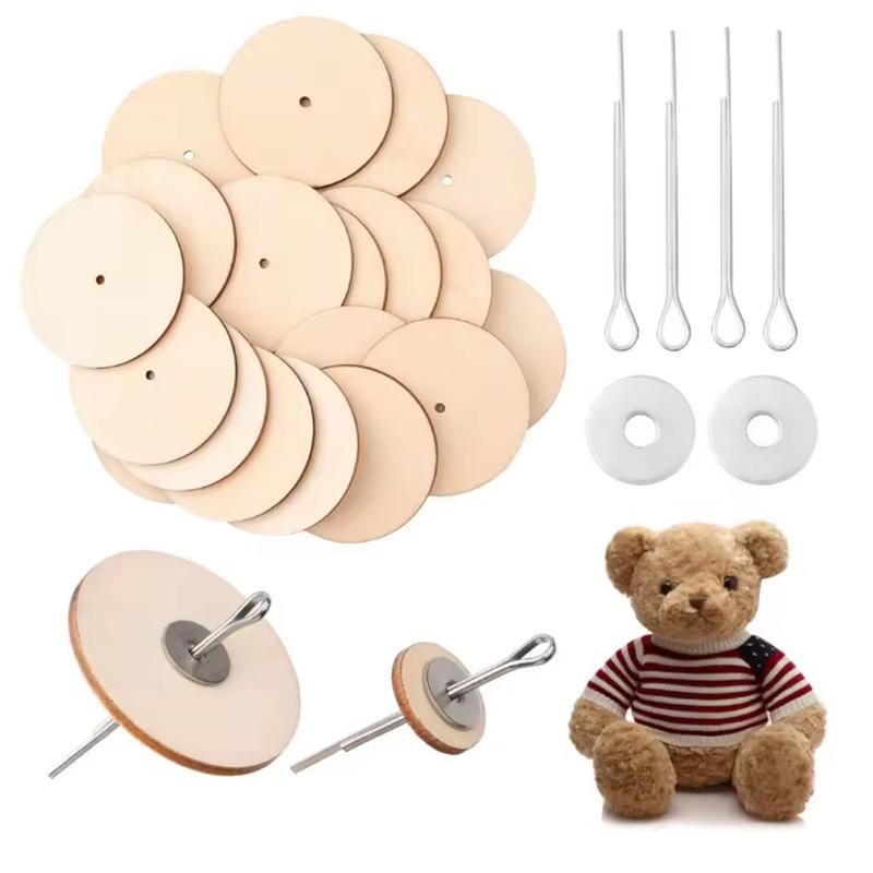 100/50PCS Wood Joints Connector Handmade Teddy Bear Wood Circle Craft Child Kid Toy DIY Scrapbooking Manual Handicraft Accessory