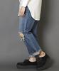 Unrelaxing Distressed Weit Denim Größe UR-403, S, Blau, UR-403_BL01S001