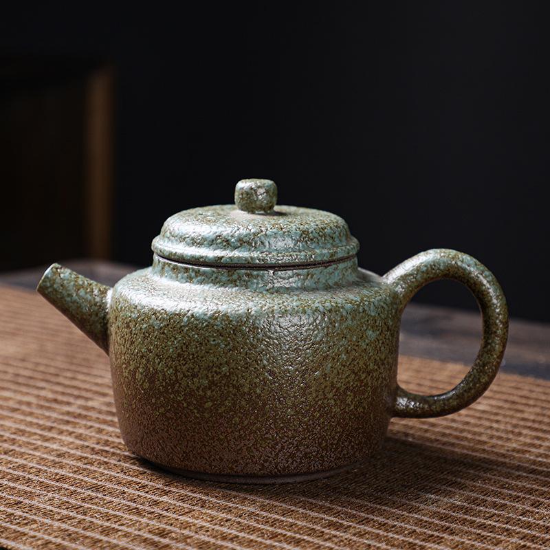 Ιαπωνικού στυλ χοντρό κεραμικό τσαγιέρα για να φτιάξετε τσάι Οικιακό ρετρό κεραμικό σετ τσαγιού Kung Fu Μονή κανάτα Μικρή πορφυρή άμμος Xishi με ανυψούμενη λαβή στο πλάι