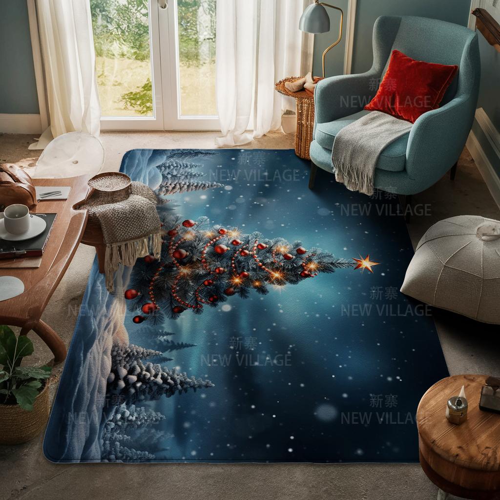 Hauseingangsteppich Fußmatte Haustür Wohnzimmer Bad Fuß Badezimmer rutschfest wasserabsorbierend Teppiche Bad Frohe Weihnachten Winter