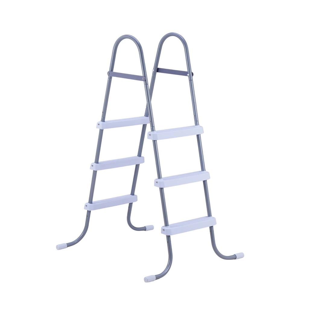 Above Ground Pool Ladder, 3-Step Steel A-Frame Swimming Pool Stairs for 106.7 Cm High Wall, 136 Kg Capacity Entry/Exit Steps with Secure Non-Slip