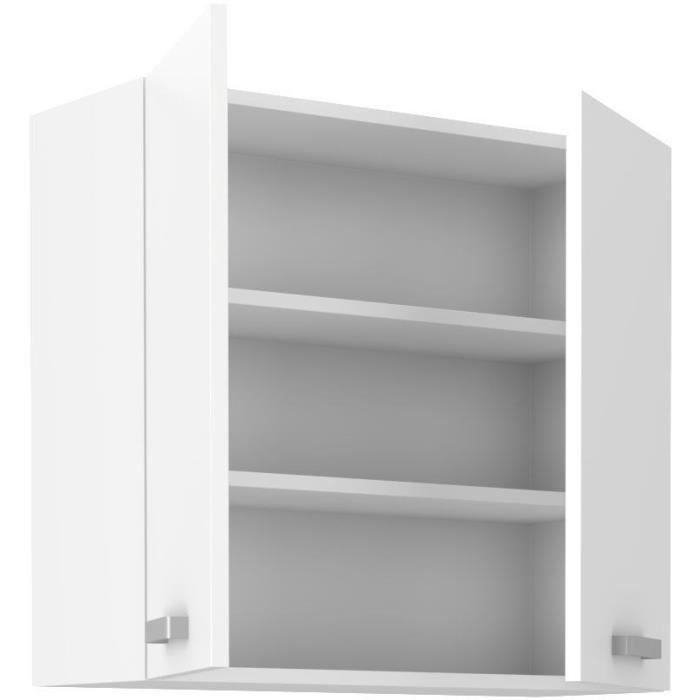 ATLAS Wall Unit with 2 Hinged Doors - White Decor - L80 X D31 X H72