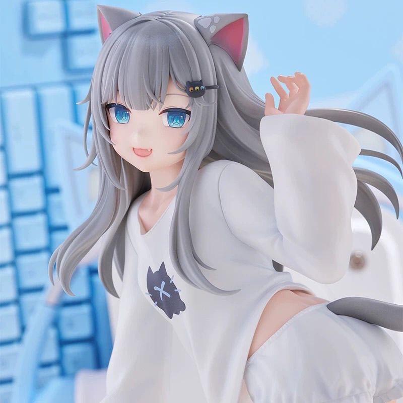 PVC Action Figure Toys 25CM Collection Model Kawaii Gift Model Desktop Decoration Cute Cat Ears Beautiful Girl Anime