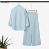 ZANZEA Lässiges zweiteiliges Anzug-Set für Damen mit langärmeliger Bluse und Hose