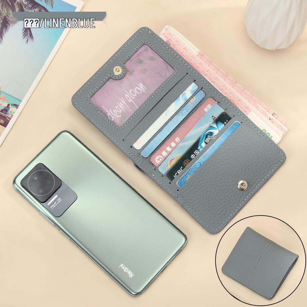 Dámska ultratenká peňaženka z pravej kože s RFID ochranou - Krátka, Viac priehradiek na karty, Jednoduché šitie