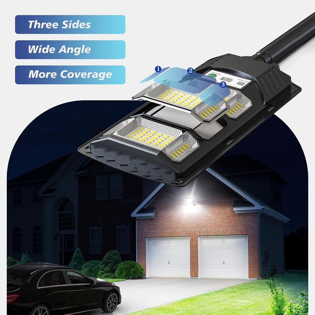 Solar Lights Outdoor Waterproof - 320° Wide Angle Solar Street Lights Outdoor Dusk to Dawn, Solar Flood Lights Outdoor Motion Sensor with Remote,