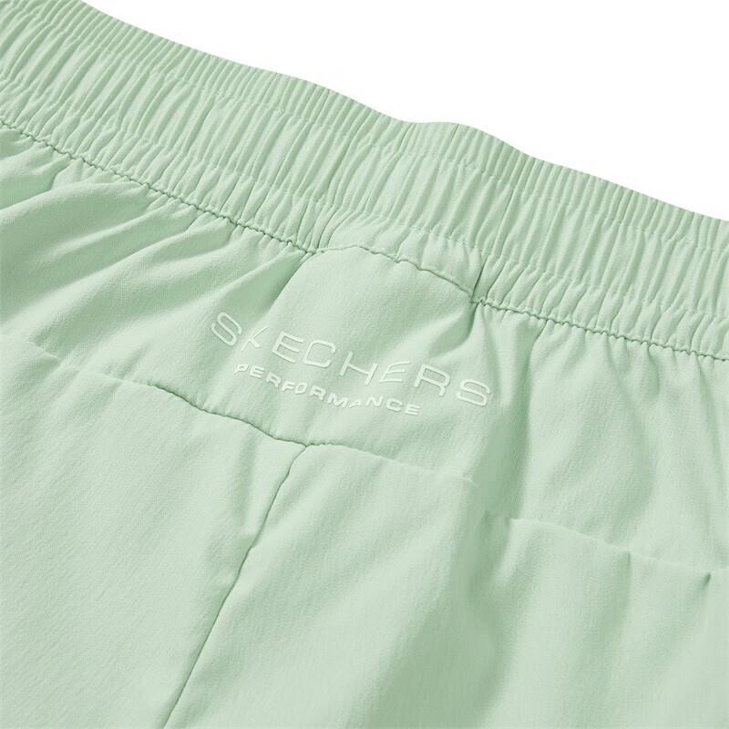 Skechers Solid Color Mid-Rise Straight Leg Casual Shorts Women Shorts Green P323W008-02QQ