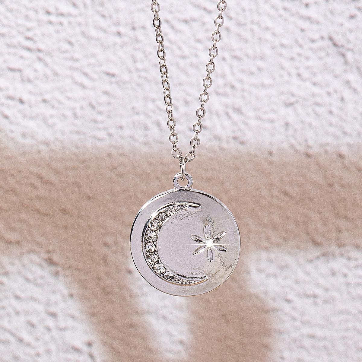 

Women s Pendant Necklace, Convex Star and Moon Pendant Necklace, Suitable for Wearing during the Middle Eastern Ramadan Festival