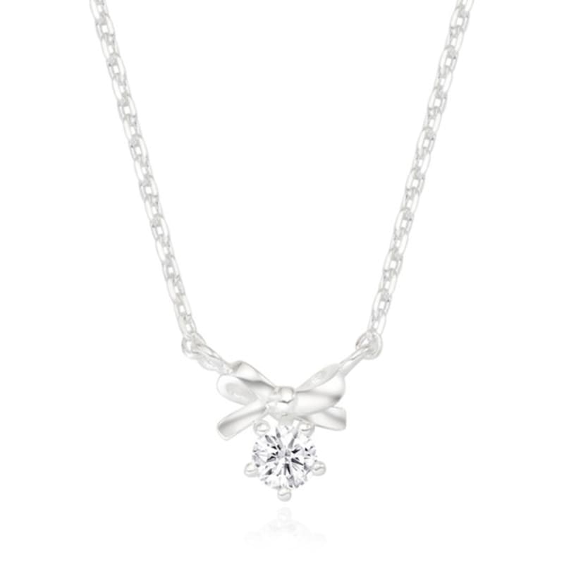 

ENGBROX blush ribbon cubic necklace silver