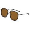 Large Frame Metal Sunglasses Anti-Blue Outdoor Glasses Square Retro Aviator Sunglasses