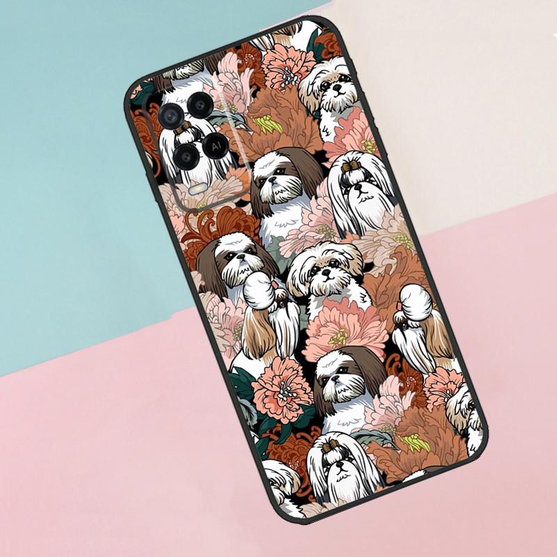 Cartoon Shih Tzu Dog Case For OPPO A83 A91 A93 A1K A15 A16 A52 A72 A3S A5 A9 A31 A53 A53S A54 A74 A94 Cover