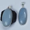 Pair Angelite 142.35 Ct Pendant Healing Stone 925 Silver Oval Cut Gemstone AR-1753