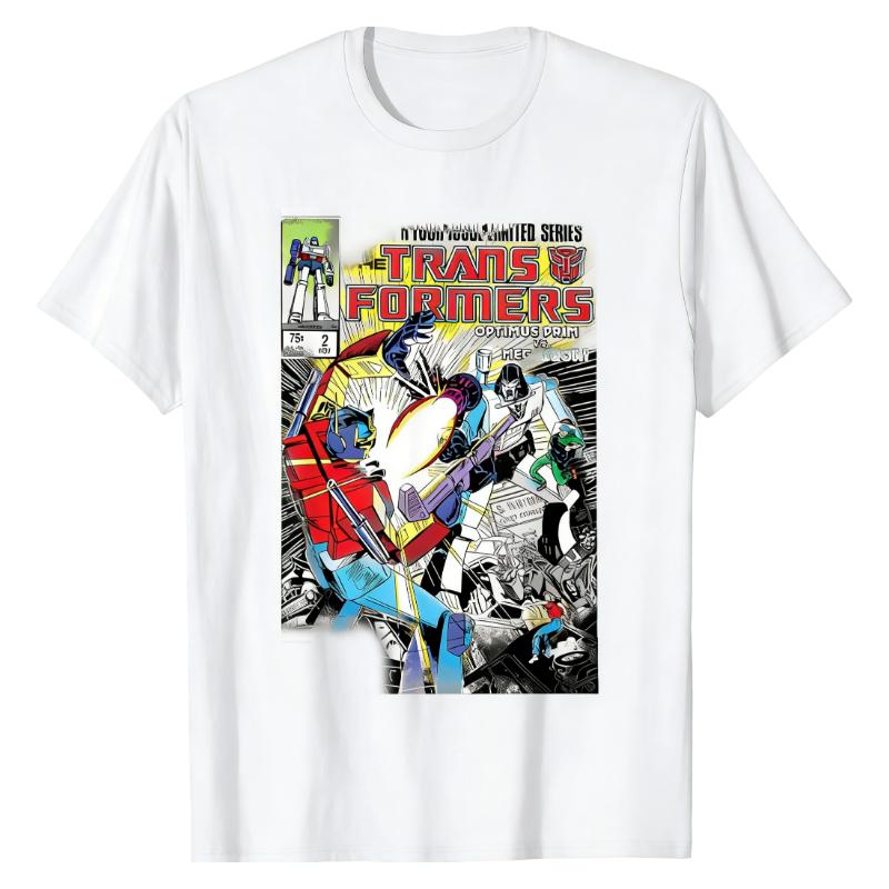 Transformers Optimus Prime Vs Megatron Print Unisex T Shirt Crew Neck Cotton Trendy Casual Fashion Tops S