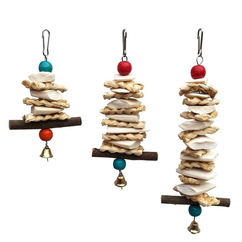 Parrot Toys, Biting Supplies, Bird Toys, Cuttlefish Bone Biting Strings, Straw Weaving Corn Husk Toys, Apple Branch Biting