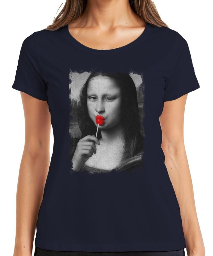 Mona Lisa Lollipop Pop Art Renaissance Parody Retro Vintage Cool Unisexs TShirt S