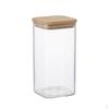 Airtight Food Storage Containers with Bamboo Lids, Square Jars for Dry Goods, Pantry Organizers,