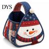 Holiday Decorative Tote DIY Quilted Christmas Basket Kit, Character Plaid Fabric Carry Tabletop Ornament Holder Craft Set, Storage Sewing Project,
