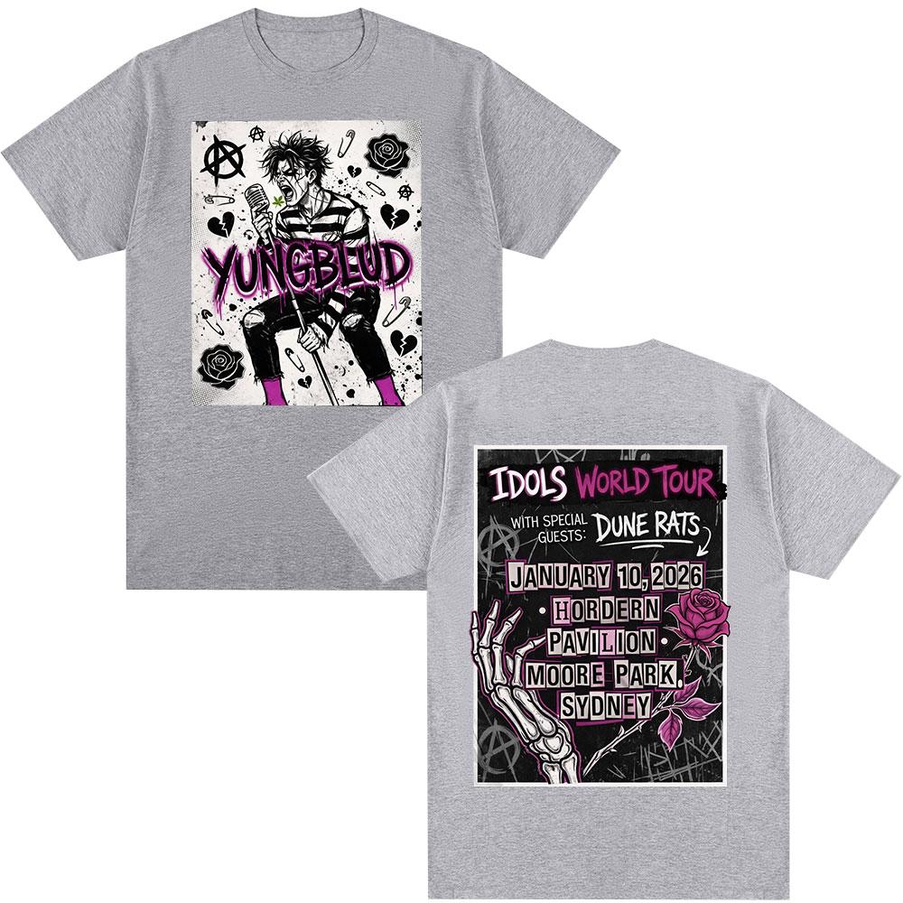 

Singer Yungblud IDOLS World Tour 2026 Tshirts Mens Clothing Fashion Hip Hop Short Sleeves Tshirt Cotton Summer T Shirt Tops 4XL