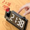 LED Projection Clock Large Display Color Screen Mirror Digital Electronic for Home Bedroom Desktop Snooze Wake Up