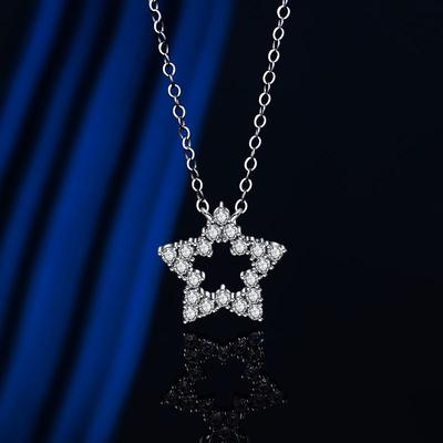 Nuove Collane Catena per Clavicola da Donna Versione Coreana Trendy della Popolare Stella a Cinque Punte di Lusso