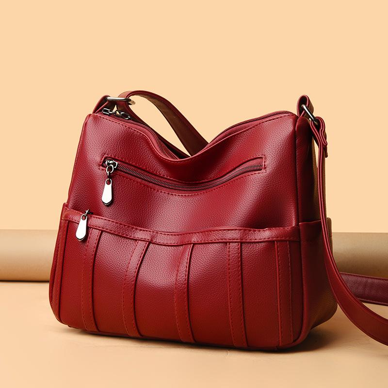 Textured versatile women's middle-aged mother bag 2025 spring new shoulder messenger bag large-capacity tote bag