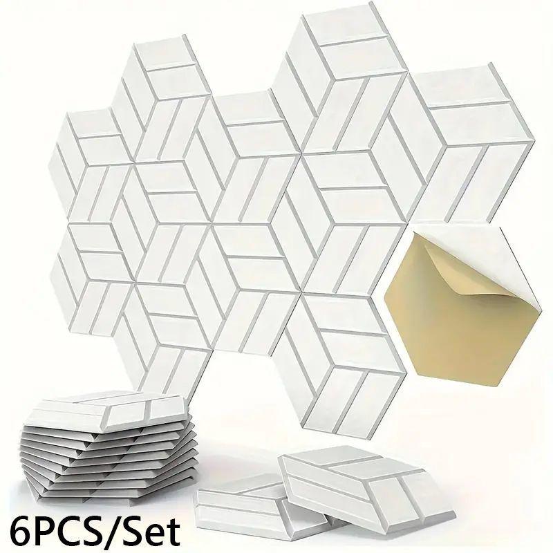 Sexkantiga Ljudabsorberande Paneler i Polyesterfiber - Flamskyddad Brusreducering för Vardagsrum, Sovrum, KTV