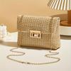 Women's Elegant Woven Straw Shoulder Bags, Multi-Functional Crossbody Bag,with Fashion Casual Wallets Minimalist Flap Bag