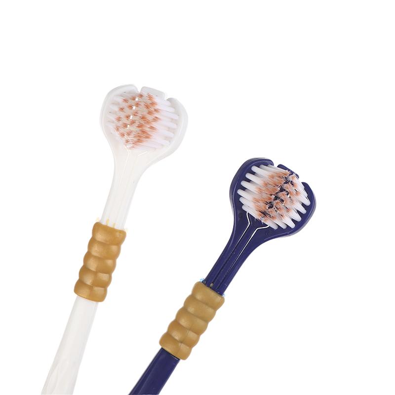 6 Pcs Family Soft Bristled Three Sided Toothbrush - Efficient Cleaning Three Headed Manual Toothbrush