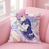 Cute Virtual Japanese Vtuber MMinato Aqua Cushion Cover Pillow Case Soft Skin Friendly Fabric  Concealed Zipper
