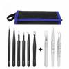 9pcs Tweezers Set Stainless Steel Anti-Static Precision Tweezers for Electronic Mobile Phone Repair Tools Hand Tools