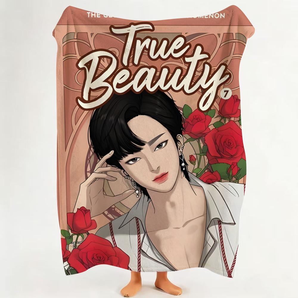 Manhwa T True B Beauty  Flannel  Blanket Suitable for Sofa Living Room Bedroom