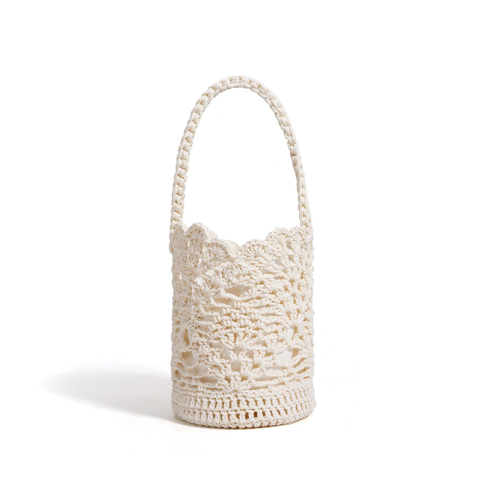 

Seaside Vacation Hollow Out Bucket Bags New Compact Woven Tote Bag Casual Exquisite Beach Bag Versatile Handbag Travel Purses