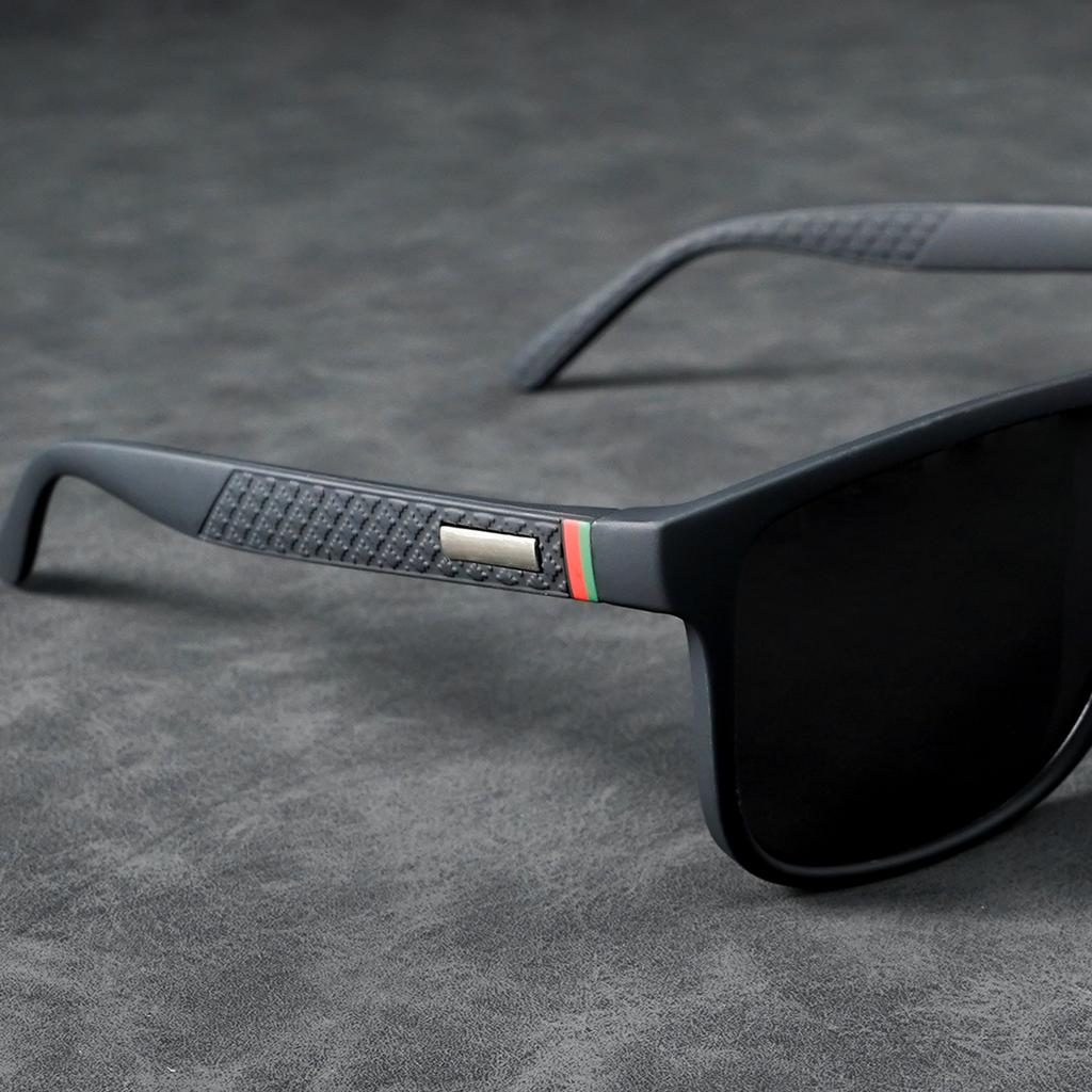 Latest High-quality Fashion Retro Square Unisex Polarized Sunglasses For Driving, Fishing, Traveling, With Glasses Case
