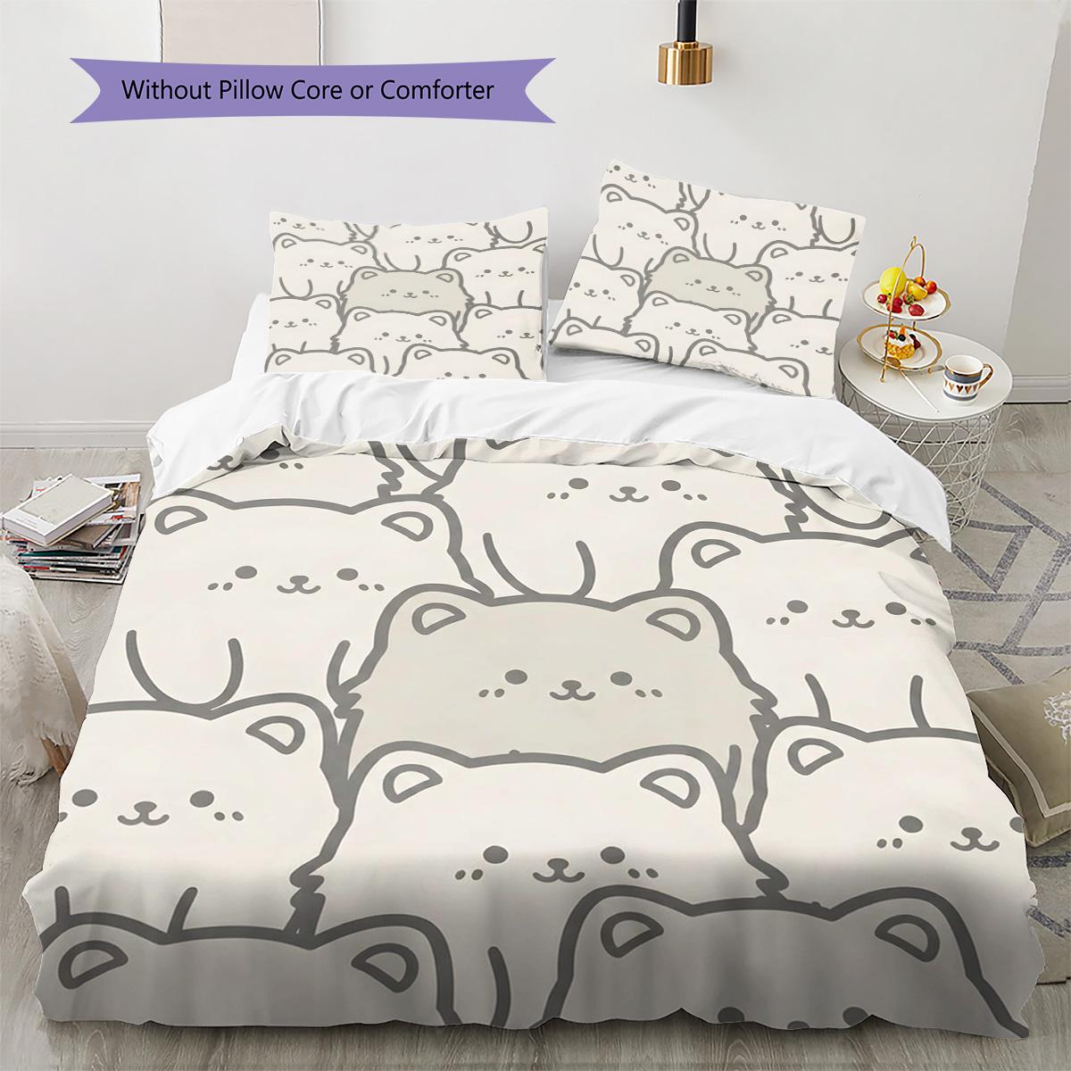 

Polar bear Pattern Bedding Quilt Set Quilt Cover Pillowcase Home Decoration Birthday Gift (1 * duvet cover + 2 * pillowcase, without core) 135x200cm