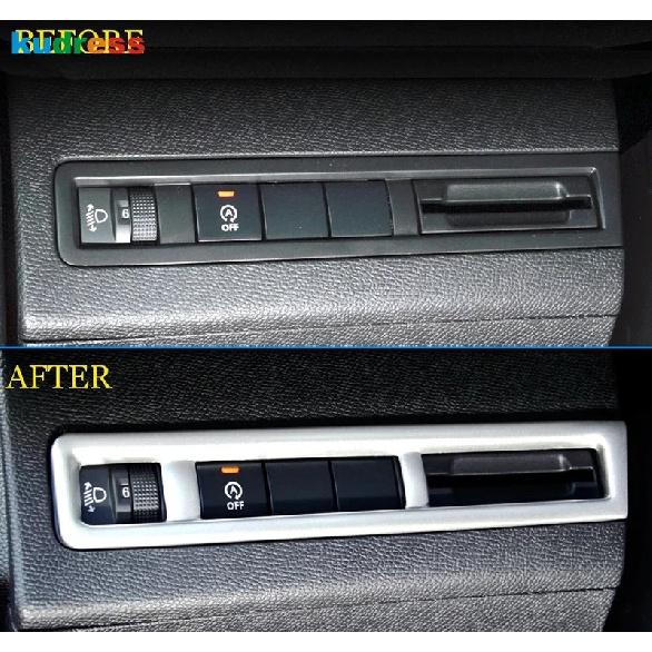 For Peugeot 5008 3008 GT 2017- Carbon Car Head Light Lamp Switch Button Panel Cover Trim Interior Accessories
