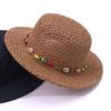Popular Hollow Woven Western Denim Straw Hat Men's and Women's Summer Sunscreen Sunshade Wide-brimmed Beach Hat