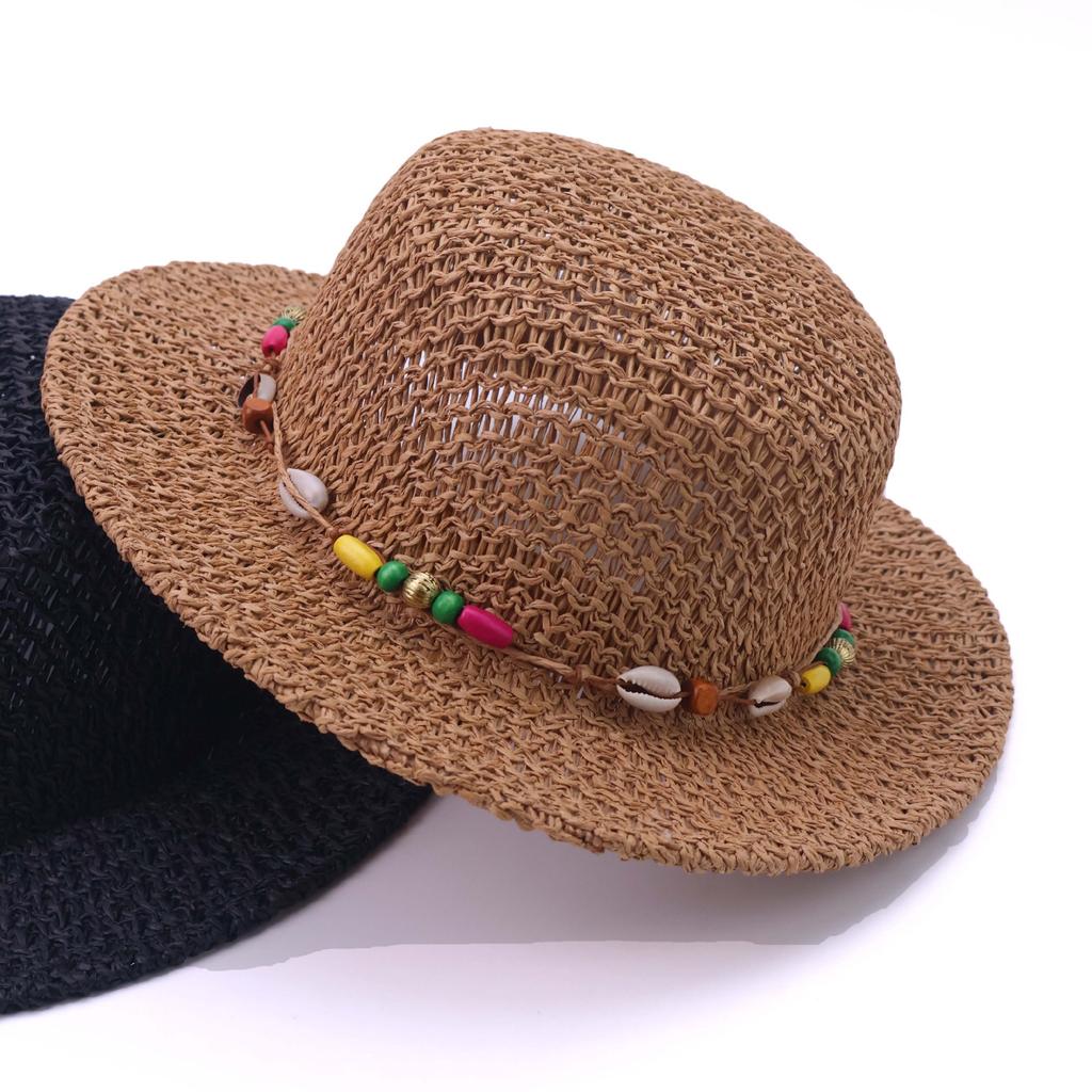 Popular Hollow Woven Western Denim Straw Hat Men's and Women's Summer Sunscreen Sunshade Wide-brimmed Beach Hat