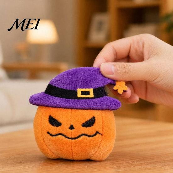 Plush Halloween Pet Toy Theme Cat Toy, Soft Ghost Bat Pumpkin Cute Bite-resistant Stuffed Chew for Indoor Cats Boredom Relief Holiday Photography