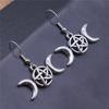 Vintage Totem Earring Sun & Moon Dangle Earrings Geometric Women Dangle Earrings Star Moon Female Korean Jewelry