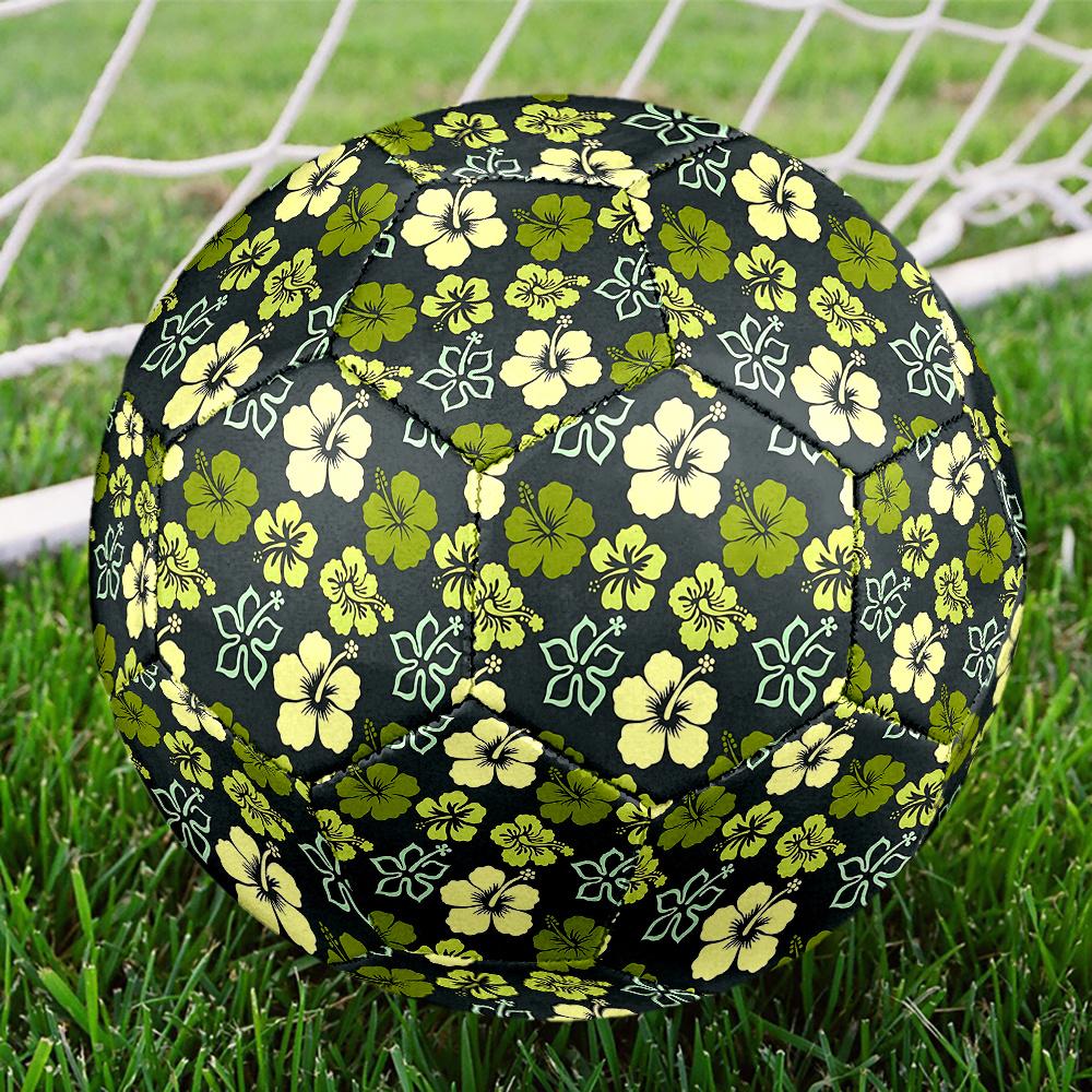 1PC Hibiscus Floral Soccer Ball Size 5 Football Machine Sewn Indoor/Outdoor Universal Football Gift W122