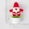Creative Handmade Knitted Santa Claus Doll Potted Christmas Gift Cute Wool Crochet Santa Claus Potted Christmas Home Decoration