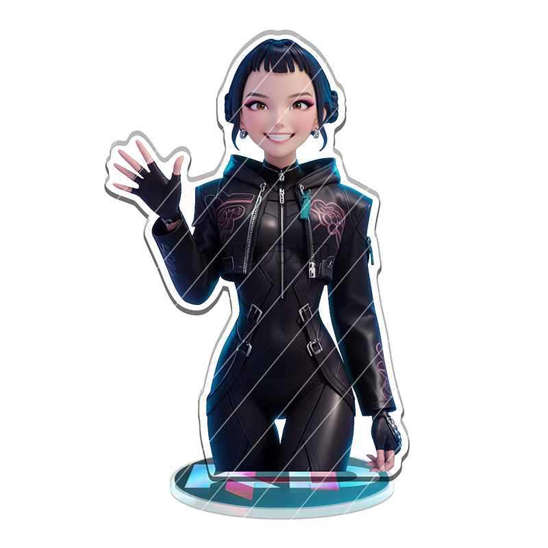 Kawaii K-Pop Demon Hunters Anime Zoe Rumi Mira Saja Boys Superstar Acrylic Surroundings Standing Sign 15Cm Desktop Ornaments